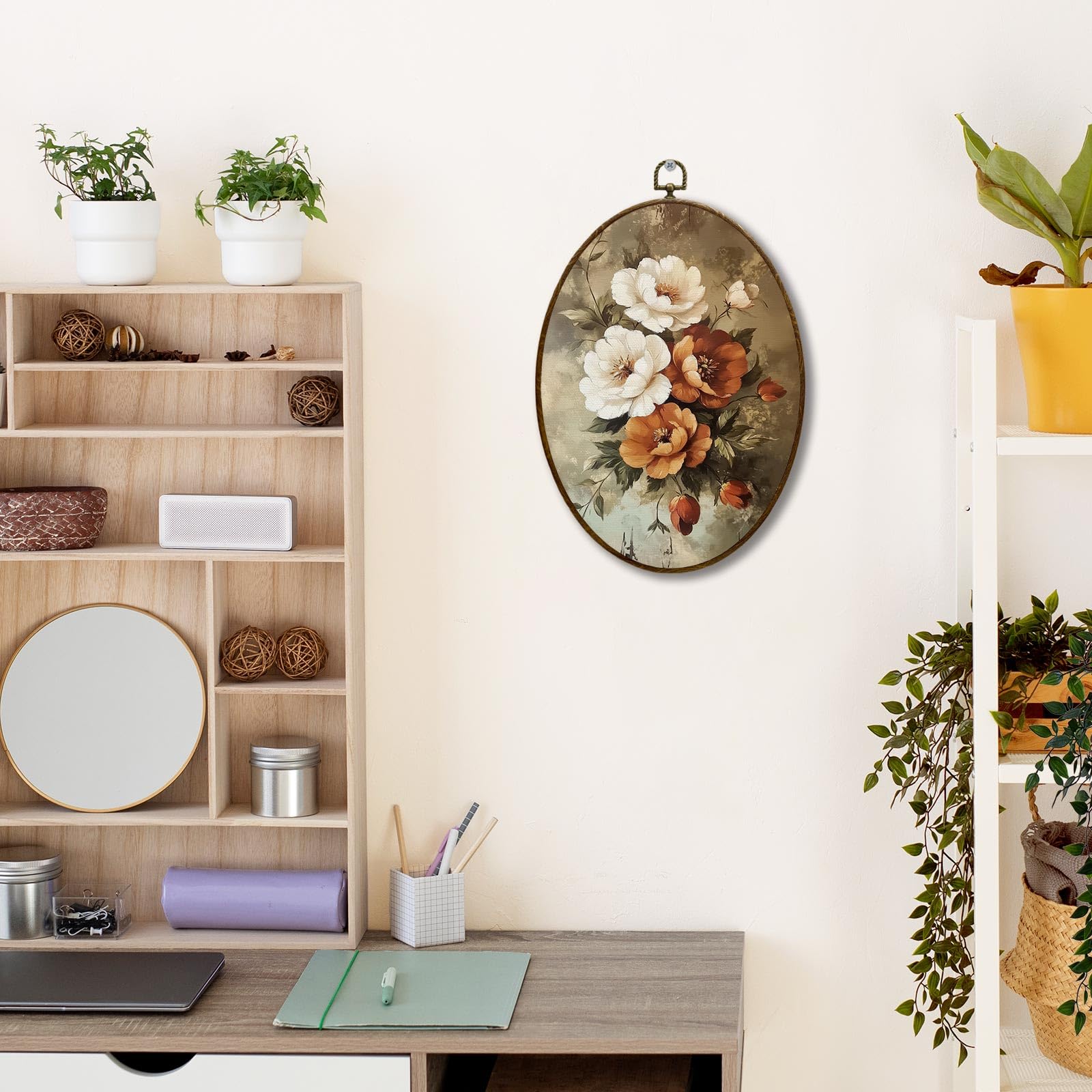 Amazon.com: JQF Vintage Floral Oval Wall Decor, Cottagecore Floral